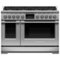 Fisher & Paykel - Professional 6.9 Cu. Ft. Freestanding Double Oven Dual Fuel True Convection Range with Self-Cleaning - Stainless Steel/Black Glass-Front_Standard
