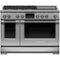Fisher & Paykel - Professional 6.9 Cu. Ft. Freestanding Double Oven Dual Fuel True Convection Range with Self-Cleaning - Stainless Steel/Black Glass-Front_Standard