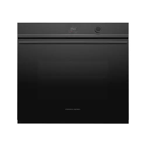 Front. Fisher & Paykel - Contemporary 30" Built-In Single Electric Convection Oven - Black.