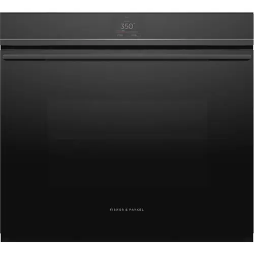Front. Fisher & Paykel - Contemporary 30" Built-In Single Electric Convection Oven - Black.