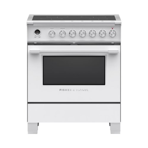 Fisher & Paykel - Classic Series 3.5 Cu. Ft. Freestanding Electric Induction True Convection Range with Self-Cleaning - White