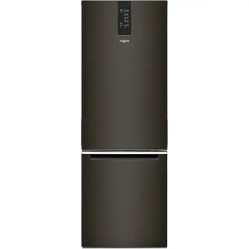 Front. Whirlpool - 12.7 Cu. Ft. Bottom-Freezer Counter-Depth Refrigerator - Fingerprint Resistant Black Stainless.