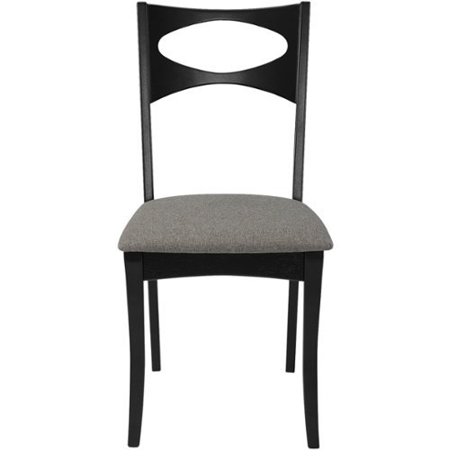 Walker Edison - Mid-Century Modern Foam & Linen Fabric Dining Chairs (Set of 2) - Black
