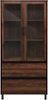 Walker Edison - 2-Drawer Storage Armoire Bookcase Cabinet - Dark Walnut-Front_Standard