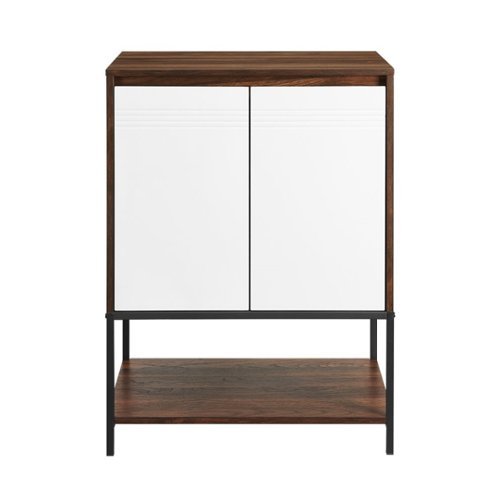 Walker Edison - Modern MDF Accent Storage Cabinet - Dark Walnut/Solid White