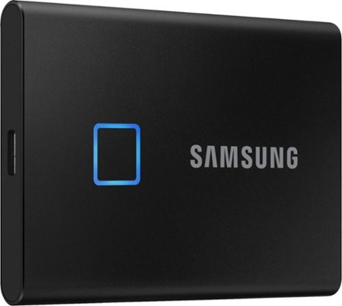 Samsung - Portable T7 Touch 2TB External USB 3.2 Gen 2 Portable SSD with Hardware Encryption - Black