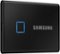 Samsung - T7 Touch 1TB External USB 3.2 Gen 2 Portable SSD with Hardware Encryption - Black-Angle_Standard 