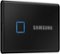 Samsung - T7 Touch 1TB External USB 3.2 Gen 2 Portable SSD with Hardware Encryption - Black-Angle_Standard