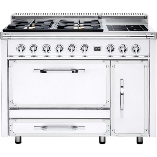 Viking - Tuscany 6.2 Cu. Ft. Freestanding Double Oven Dual Fuel True Convection Range - Antique White-Front_Standard 