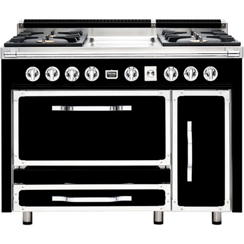 Viking - Tuscany 6.2 Cu. Ft. Freestanding Double Oven Dual Fuel True Convection Range - Graphite Black-Front_Standard 