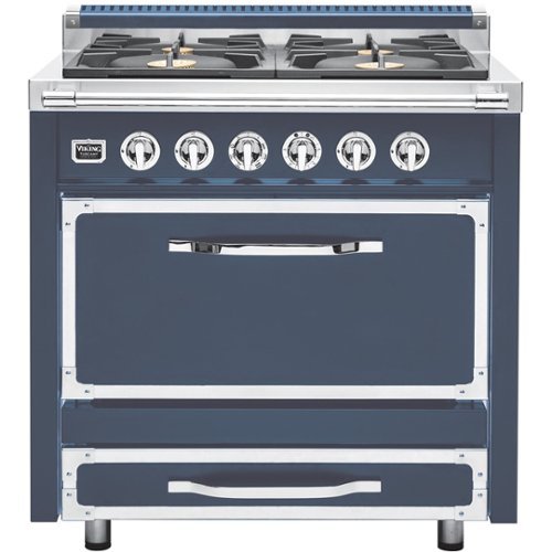 Viking - Tuscany 3.8 Cu. Ft. Freestanding Dual Fuel True Convection Range - Dark Blue-Front_Standard 