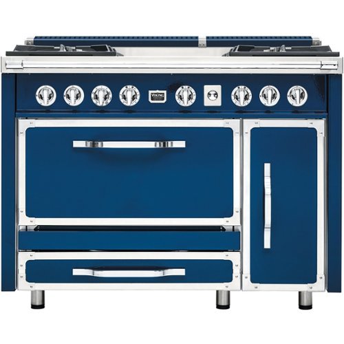 Viking - Tuscany 6.2 Cu. Ft. Freestanding Double Oven Dual Fuel True Convection Range - Dark Blue-Front_Standard 