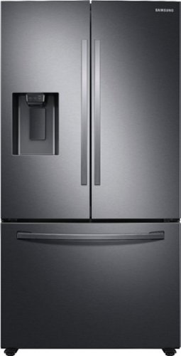 Samsung - 27 cu. ft. Large Capacity 3-Door French Door Refrigerator with External Water & Ice Dispenser - Black stainless steel