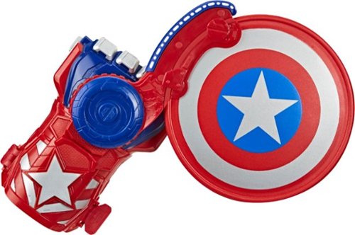 Nerf - Power Moves Marvel Avengers Captain America Shield Sling Disc-Launching Toy