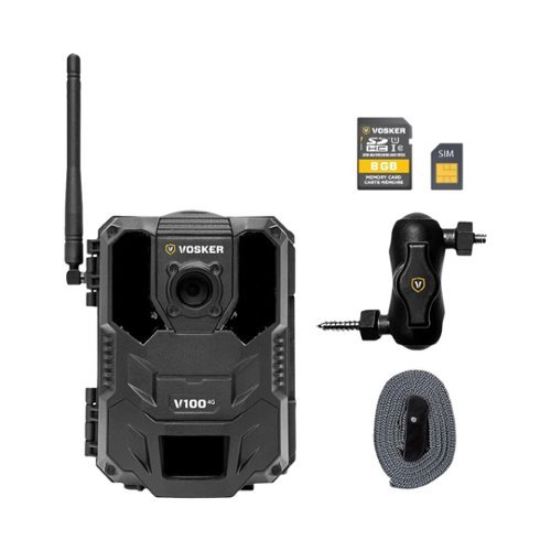 Vosker V100 4G Celluar Security Camera with Preactivated Nationwide SIM Card - Black INTERNATIONAL SHIPPING