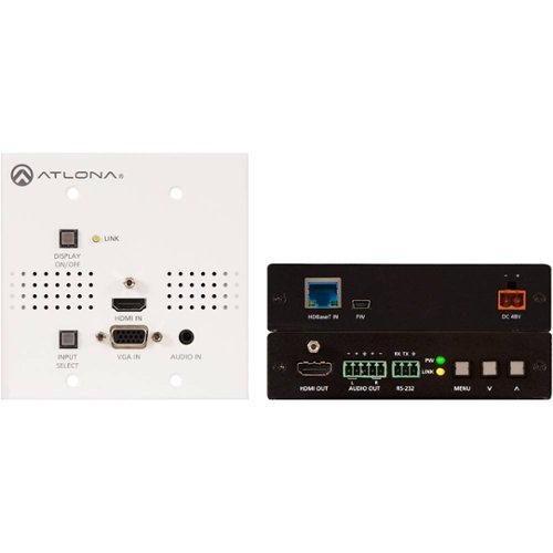 Atlona - HDVS Series HDMI and VGA HDBaseT Extender Kit - Black/White