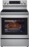 LG - 6.3 Cu. Ft. Freestanding Single Electric Convection Range with Air Fry and InstaView WideView Window - Stainless steel-Front_Standard 
