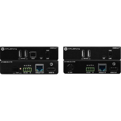 Atlona - Omega Series HDBaseT TX/RX for HDMI with USB Extender Kit - Black