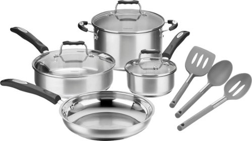 Cuisinart - 10-Piece Cookware Set - Stainless Steel-Angle_Standard 