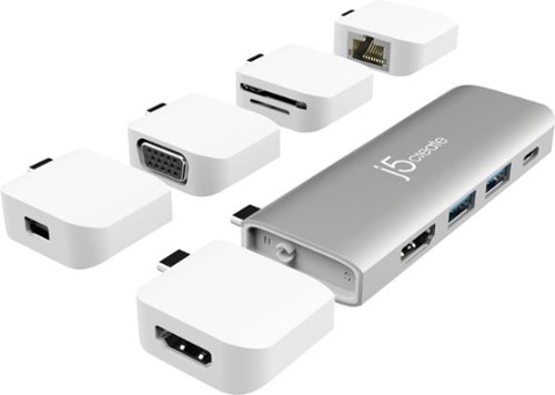  j5create - ULTRADRIVE Kit USB-C Multi-Display Modular Dock - Silver, White