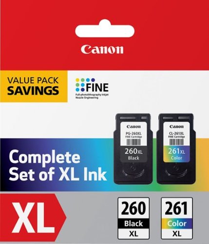 Canon - PG-260 XL / CL-261 XL 2-Pack High-Yield Ink Cartridges - Black/Cyan/Magenta/Yellow