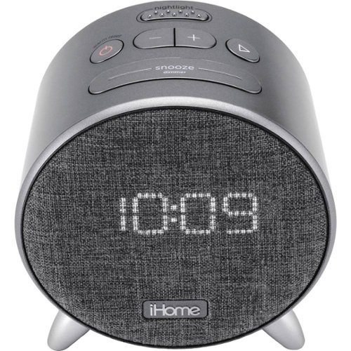 iHome PowerClock - Bluetooth Alarm Clock with Dual USB Charging and Ambient Light - Gray WORLDWIDE DELIVERY