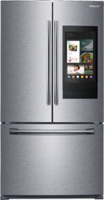 Samsung - 25.1 Cu. Ft. French Door Refrigerator with Family Hub - Stainless steel - Front_Standard