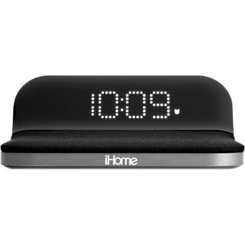 iHome - PowerValet - Sleek Alarm Clock with Qi Wireless Charging and USB Charging - Black