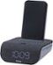 iHome - TimeBase - Dual Charging Bluetooth Alarm Clock with Wireless and USB Charging - Black-Front_Standard