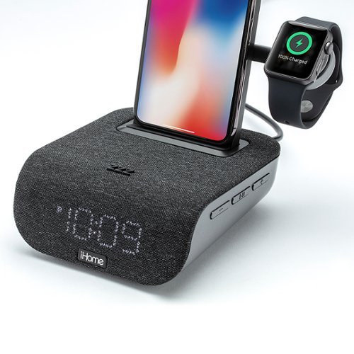 iHome TimeBase Pro+ - Bluetooth Alarm Clock with Triple Charging - Black BUY IN EUROPE
