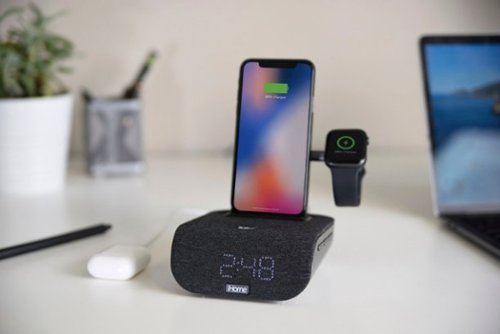 iHome TimeBase Pro+ - Bluetooth Alarm Clock with Triple Charging - Black BUY IN DUBAI