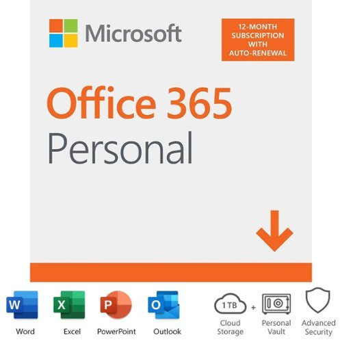  Microsoft - 365 Personal (1 Person) (12 Month Subscription-Auto Renew) - Android, Chrome, Mac OS, Windows, Apple iOS [Digital]