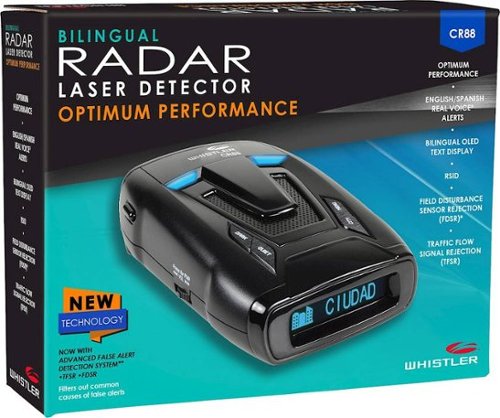 Whistler Bilingual Radar and Laser Detector - Black GLOBAL SHIPPING