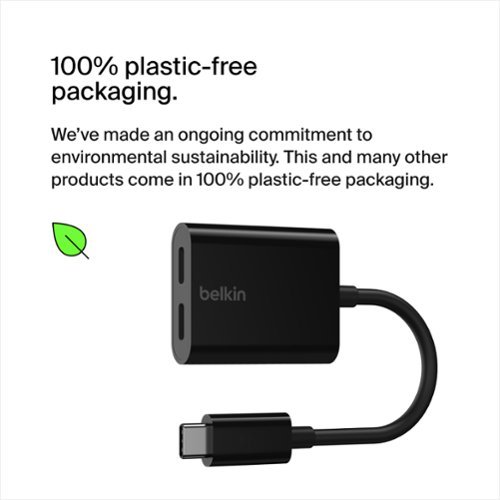 Belkin USB-C Audio + Charge Adapter, USB-C PD Fast Charging - Black GLOBAL SHIPPING