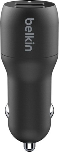 Belkin BOOST↑CHARGE  Dual USB-A Car Charger 24W + USB-A to USB-C Cable - Black GLOBAL SHIPPING