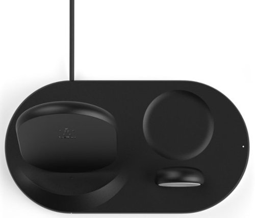 Belkin 3-in-1 Wireless Charger - Fast Charging Stand for iPhone, Watch & AirPods - Qi-Certified Charger - Case Compatible - Black BUY IN UAE