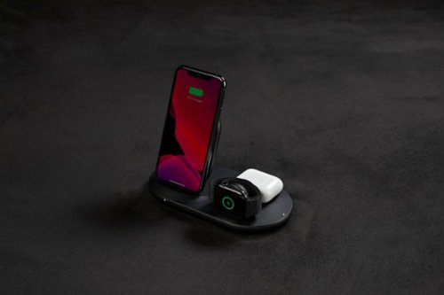 Belkin 3-in-1 Wireless Charger - Fast Charging Stand for iPhone, Watch & AirPods - Qi-Certified Charger - Case Compatible - Black BUY IN QATAR