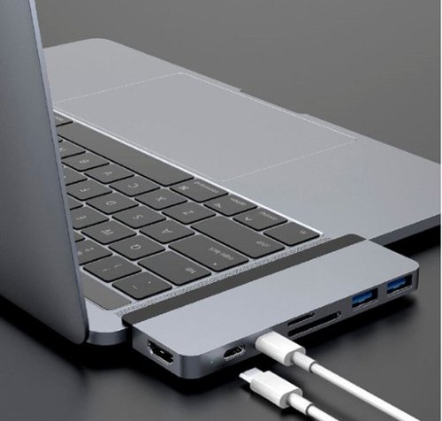 Hyper DUO 7-Port USB-C Hub - USB-C Docking Station for Apple MacBook Pro and Air - Gray BUY IN EUROPE