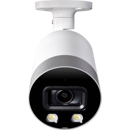 Lorex - Indoor/Outdoor 4K UHD Wired IP Smart Active Deterrence Camera - Black/White-Front_Standard 
