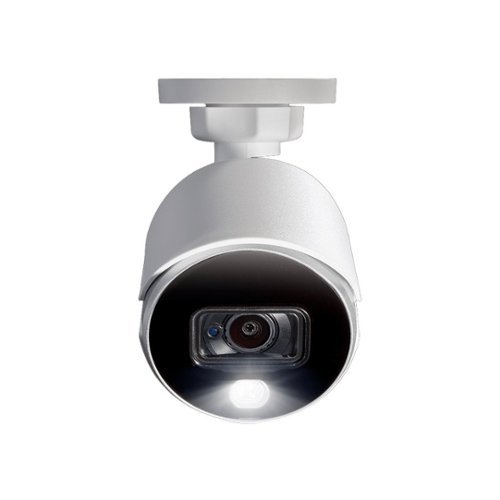 Lorex - 4K Ultra HD Active Deterrence Security Add-On Indoor/Outdoor Wired Surveillance Camera - White-Front_Standard