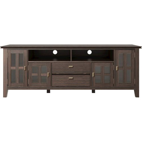 Simpli Home - Artisan SOLID WOOD 72 inch Wide Transitional TV Media Stand in Farmhouse Brown For TVs up to 80 inches - Farmhouse Brown