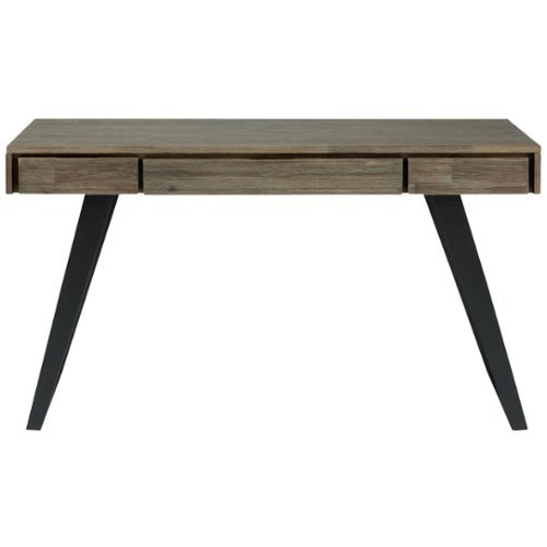 Simpli Home - Lowry Rectangular Modern Industrial Acacia 2-Drawer Table - Distressed Gray