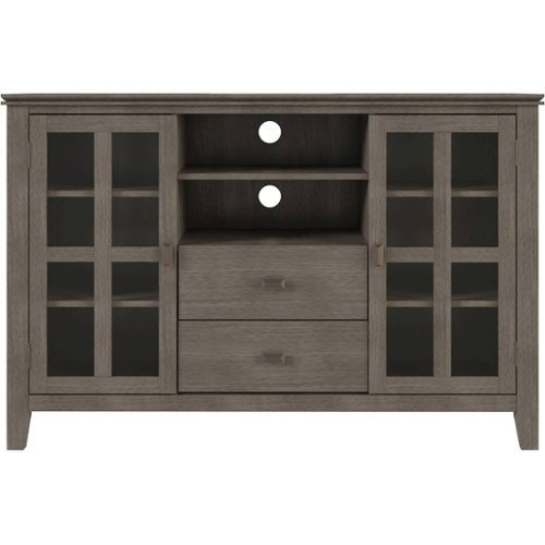 

Simpli Home - Artisan SOLID WOOD 53 inch Wide Transitional TV Media Stand in Farmhouse Grey For TVs up to 60 inches - Farmhouse Gray