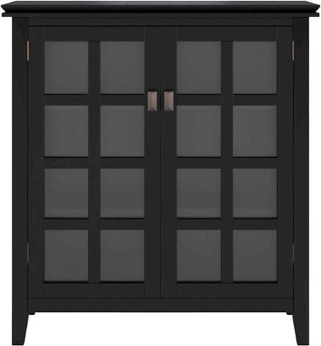

Simpli Home - Artisan SOLID WOOD 38 inch Wide Transitional Medium Storage Cabinet in - Black