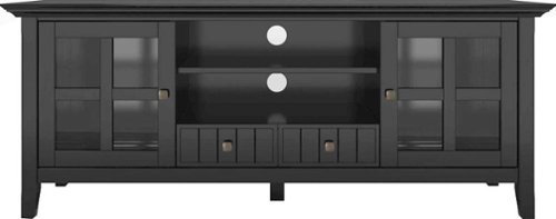 Simpli Home - Acadian SOLID WOOD 60 inch Wide Transitional TV Media Stand in Black For TVs up to 65 inches - Black