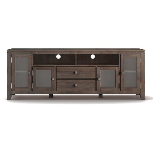 Simpli Home - Cosmopolitan Contemporary TV Media Stand for Most TVs Up to 80" - Farmhouse Brown