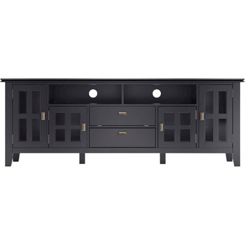 Simpli Home - Artisan SOLID WOOD 72 inch Wide Transitional TV Media Stand in Black For TVs up to 80 inches - Black