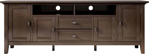 Simpli Home - Redmond SOLID WOOD 72 inch Wide Transitional TV Media Stand in Brunette Brown For TVs up to 80 inches - Brunette Brown
