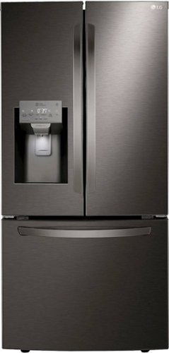 LG - 24.5 Cu. Ft. French Door Smart Refrigerator with External Tall Ice and Water - Black Stainless Steel