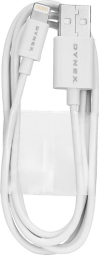 Dynex™ 3' USB Type A-to-Lightning Charge-and-Sync Cable - White WORLDWIDE DELIVERY